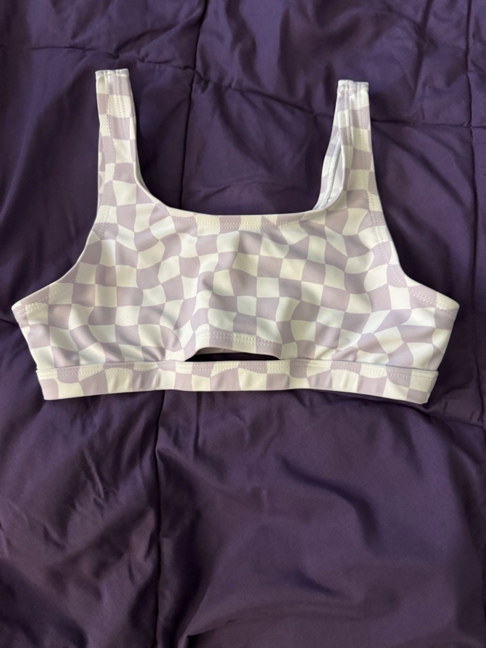 Old Navy Lilac and White Check Sports Bralette size 10-12 years